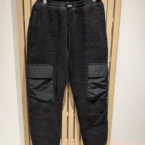 Men's Black Sherpa Cargo Pants